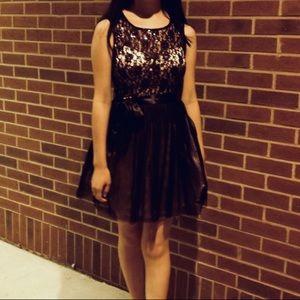 Sequined Lace Party Dress